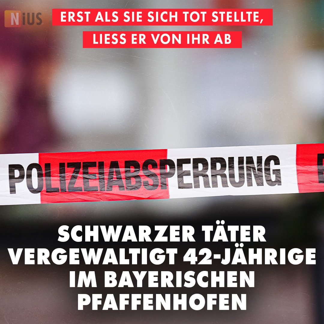 Schockierende Tat in Pfaffenhoffen: Eine Frau wurde auf dem Heimweg verfolgt, geschlagen, vergewaltigt. Erst als sie sich leblos stellte, rückte der Täter ab. Dieser wird von der Polizei als dunkelhäutig beschrieben – und soll einen weißen Hoodie tragen. nius.de/kriminalitaet/…