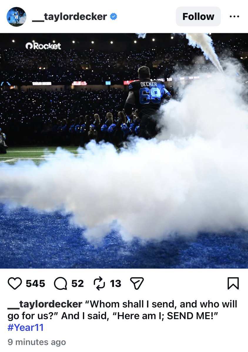 #Lions OT Taylor Decker announces that he'll be returning for the 2026 season after contemplating retirement.