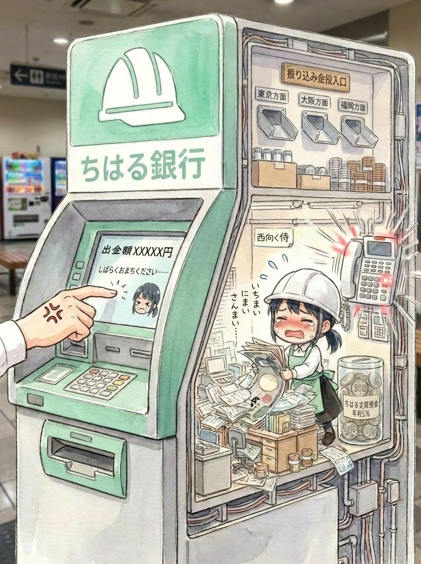 忙しすぎてお札をなかなか出してくれないATMの中の人