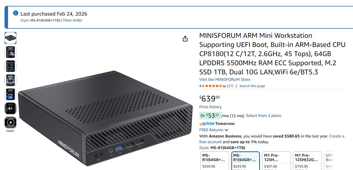 ああああああ！ $639のARM 64GB/1TBのぱそこん買ってしもうた ・Mac