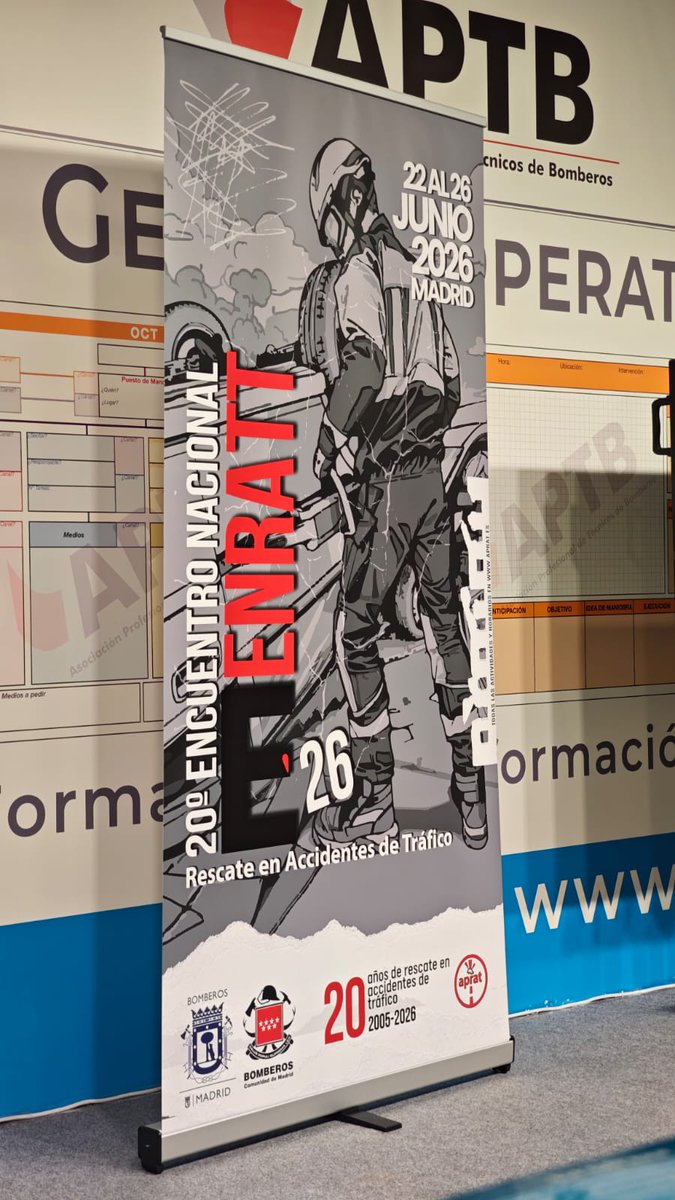 BomberosMad's tweet photo. El XX Encuentro Nacional de Rescate en Accidentes de Tráfico y Trauma (#ENRATT26) se celebrará en Madrid el próximo mes de junio.
Un punto de encuentro para seguir impulsando la formación, la coordinación y la excelencia en este tipo de intervenciones.
@APRATSPAIN1 https://t.co/BLzJ1Bqhet