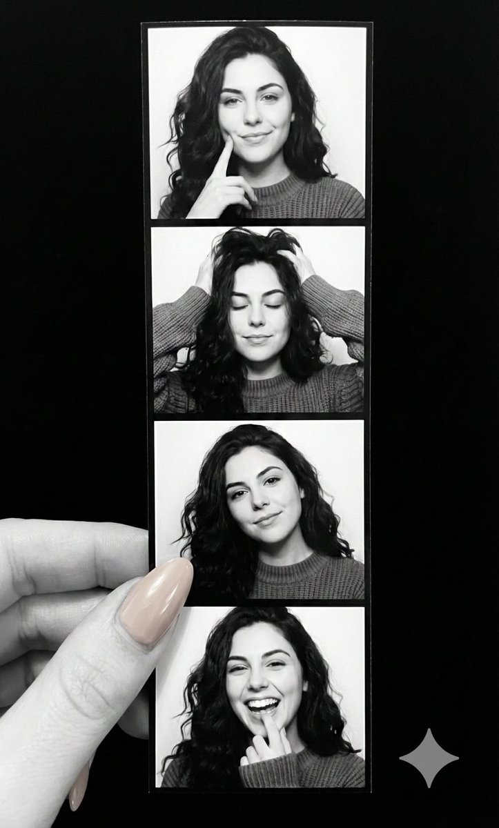 Black & White Photo Booth Strip with Hand example 2