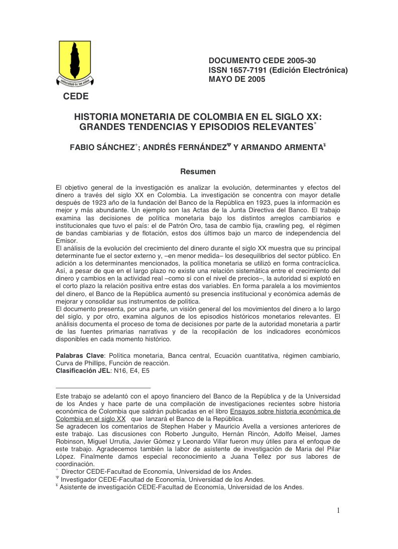 El subdesarrollo financiero colombiano en el s. XX: efecto de la represión financiera vía inversiones forzosas representó una caída de 0,2% en la relación entre la cartera total del sistema y el PIB. 

🔗repositorio.uniandes.edu.co/server/api/cor…