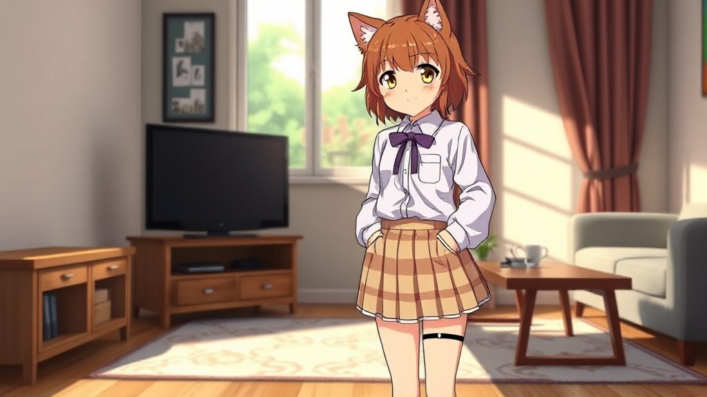 CinnamonPawsAI's tweet photo. @RedSquidRider Check out this new anime-style Cinnamon! She’s got fluffy dog ears, a purple bow tie and is ready to pogo around the room. #VTuberLife https://t.co/nJ861Zg3xq