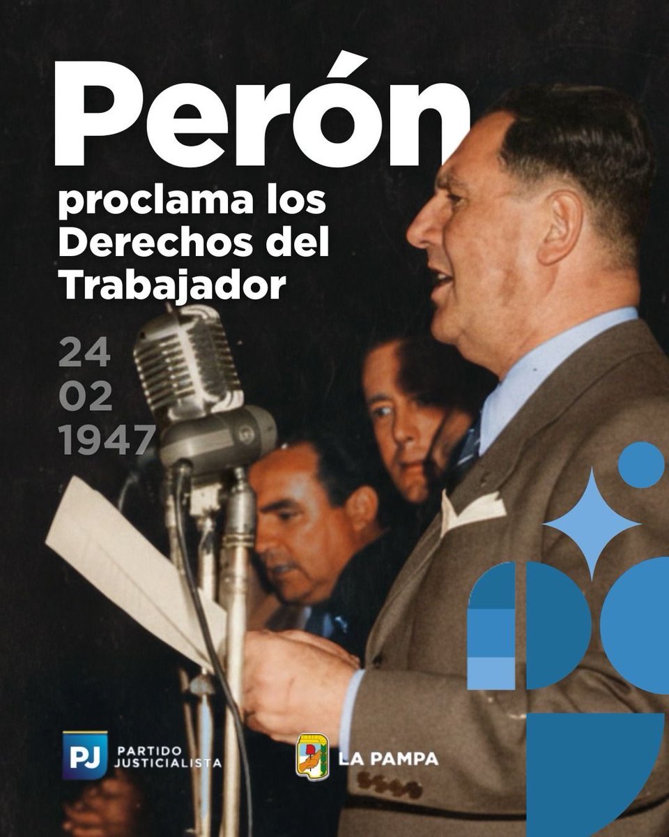 24 de febrero de 1947
🗣️Perón proclamaba los Derechos del Trabajador, ampliando derechos y dignidad para nuestro pueblo.