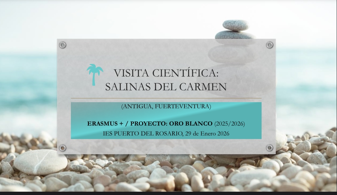 iespuerto's tweet photo. Otro pasito más desde el Proyecto Oro Blanco. Esta vez, en colaboración con el  proyecto ERASMUS+ con el alumnado de intercambio de Francés. El alumnado de 2ºPDC C del IES PUERTO DEL ROSARIO realizó el 29/01/2026 una  presentación bilingüe para la visita científica de las Salinas https://t.co/pDAIRB3Oys