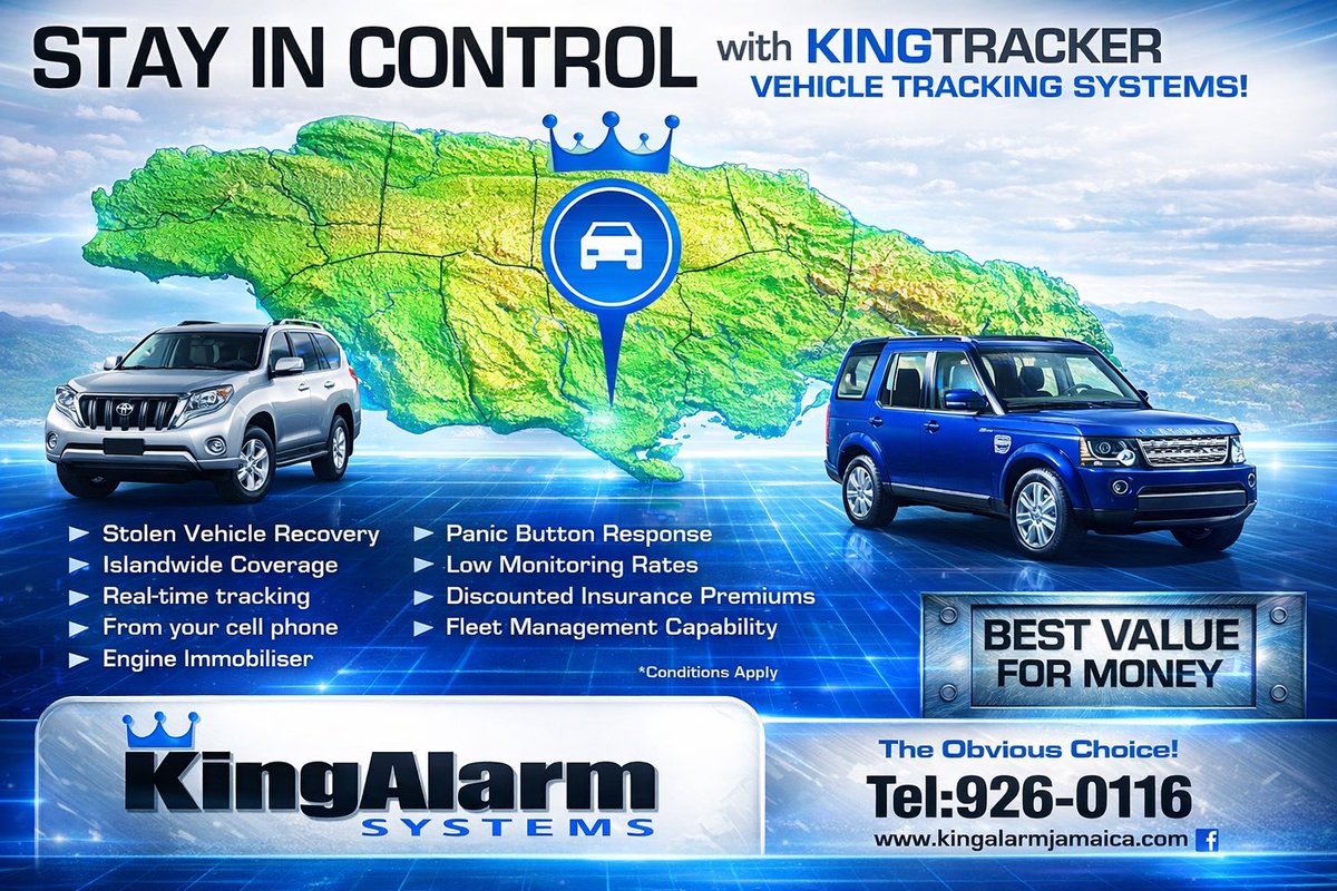 KingAlarmJA's tweet image. Stay in control 🚗📍

Track your vehicle in real time with KingTracker. Islandwide coverage. Total peace of mind.

📞 Call us: 876-926-0116

#KingAlarmJA #CarTracking #VehicleSecurity #JamaicaBusiness