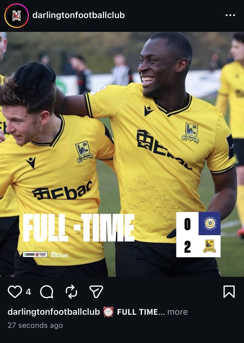 Socials on its arse - at least get the score right ! Ha way man 

#Darlo