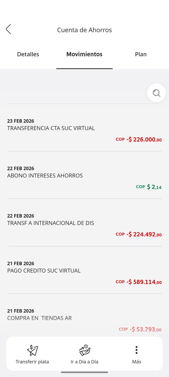Angeltorresgu's tweet photo. @Bancolombia me aparece una transferencia a internacional de dis el día 22 de febrero, transferencia que claramente yo no hice debido a que sus diferentes canales no estaban funcionando para nada. 
¿Ahora quien me responde? 
#bancolombia https://t.co/H0Py52wwCX