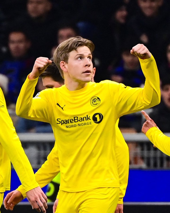 goalsside's tweet photo. Bodo/Glimt in their last (4) Champions League matches:

✅ Win vs Inter Milan
✅ Win vs Inter Milan
✅ Win vs Atlético Madrid
✅ Win vs Manchester City

THIS IS AN INSANE PERFORMANCE FROM THE TEAM IN UCL. 🔥👏 https://t.co/PbwgLoWqkS