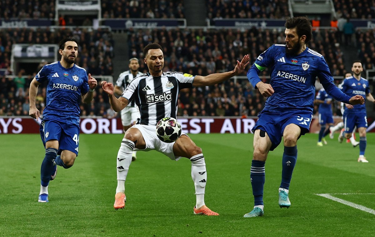 Newcastle United son 16 turuna yükselirken, Karabağ, Şampiyonlar Ligi'ne veda etti. MS | Newcastle United 3-2 Karabağ Toplam skor: 9-3