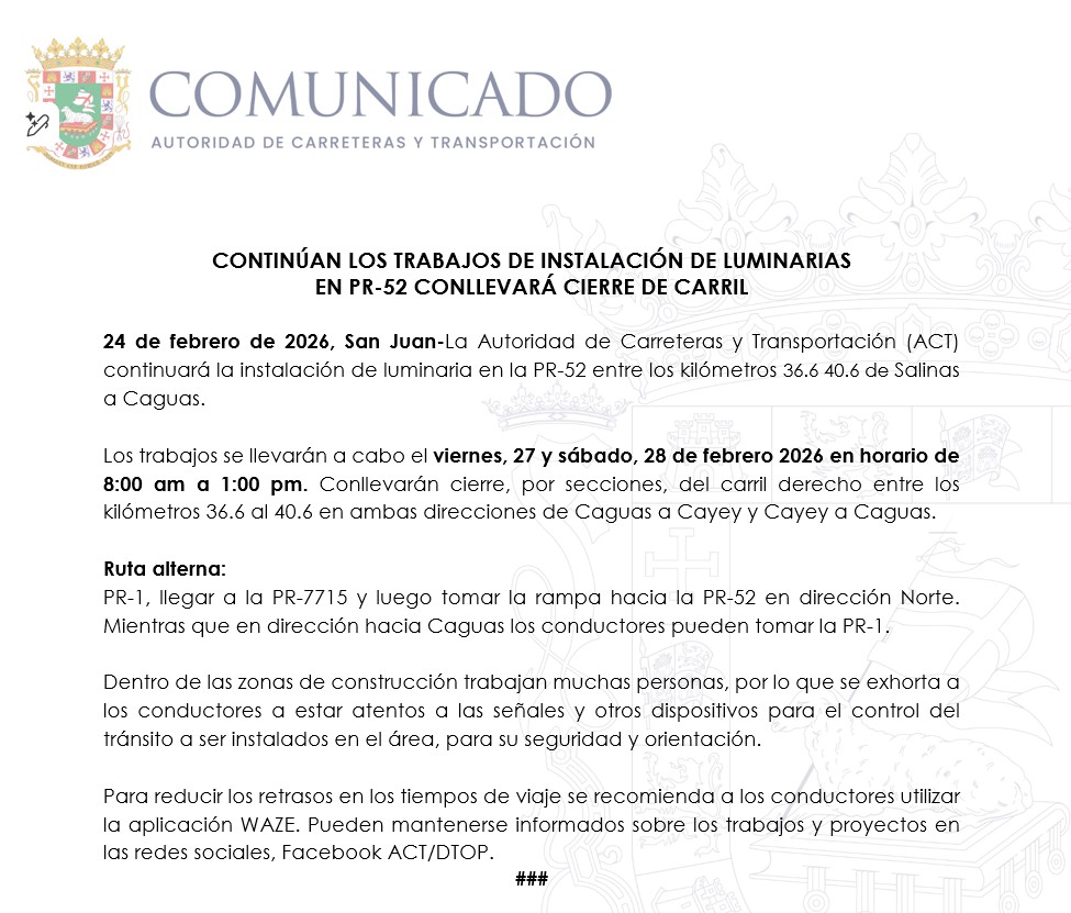 Autoridad de Carreteras y Transportación (ACT) tweet media