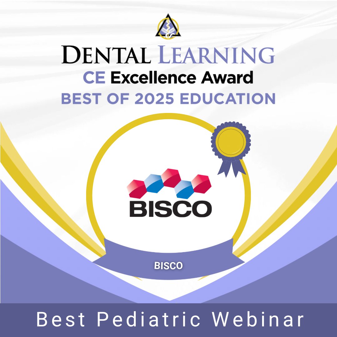 DentalLearning's tweet photo. Congratulations to BISCO for winning the 2025 CE Excellence Award for the Best Pediatric Webinar! 🎉 Your dedication to innovation and excellence continues to shape the future of dental education.

#CEExcellenceAwards #AwardWinner #DentalEducation #DentalLearning https://t.co/Cb8p7kt4PS