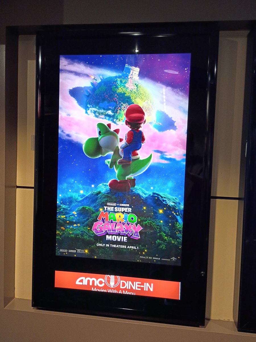 First look at the 'THE SUPER MARIO GALAXY' poster in an AMC cinema.