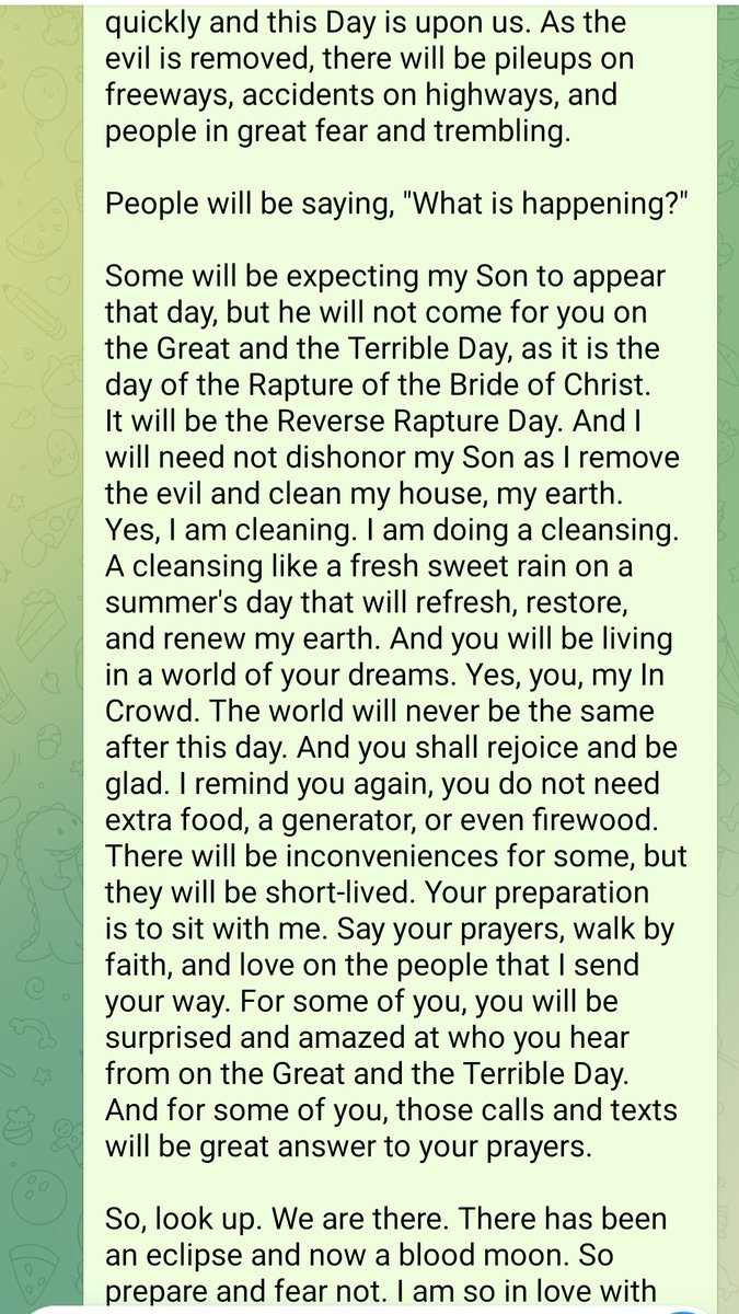 Carolyn Dennis Prophecy aired today
2-21-26
Last Call on Your Stacks 

God Will Remove the Evil Ones Himself
Planes will Fall from the Sky
Grounded Globally
Accidents on Feeeways