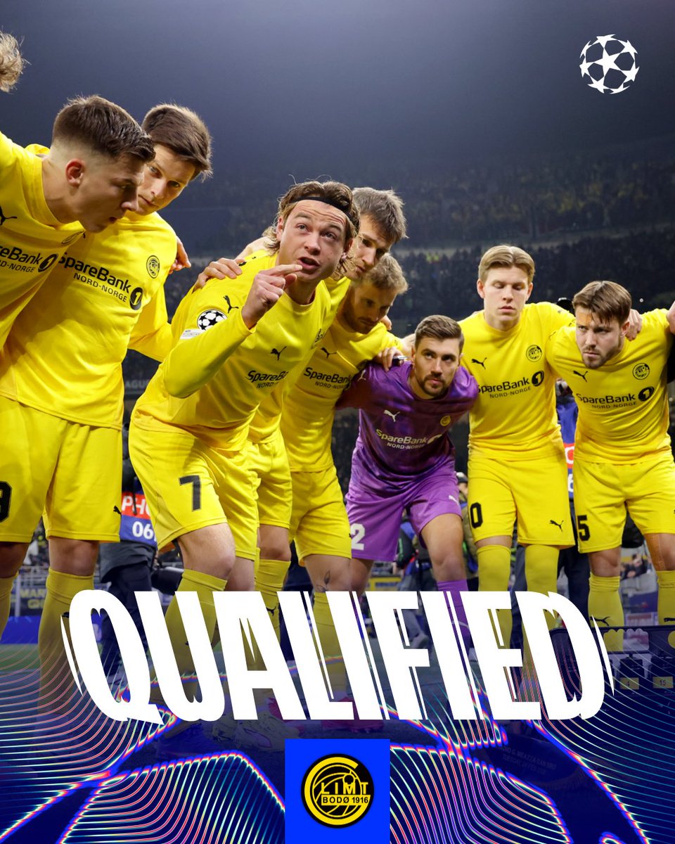 The Bodø/Glimt fairytale continues at San Siro 💛

Into the round of 16 🔒

#UCL