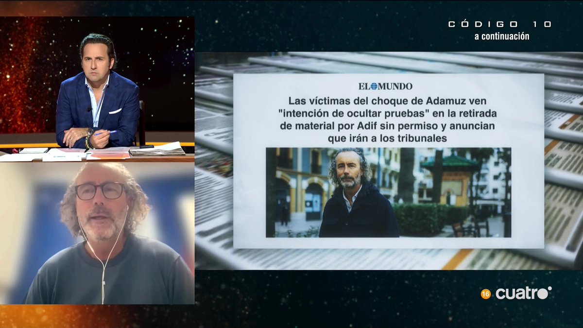 Es noticia en El Mundo <a href="/elmundoes/">EL MUNDO</a> 
Las víctimas del choque de Adamuz ven "intención de ocultar pruebas" en la retirada de material por Adif sin permiso y anuncian que irán a los tribunales
elmundo.es/andalucia/2026…
