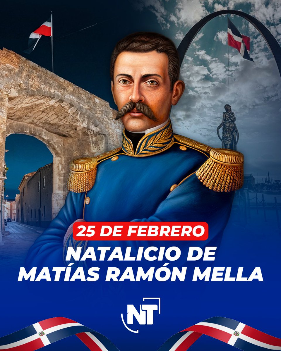 Matías Ramón Mella (1816–1864) es recordado como uno de los tres Padres de la Patria de la República Dominicana, junto a Juan Pablo Duarte y Francisco del Rosario Sánchez. Su legado como militar y estratega fue clave en la lucha por la independencia y la restauración nacional.