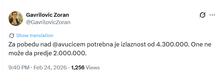 Jedna od većih budalaština Zorana Gavrilovića.