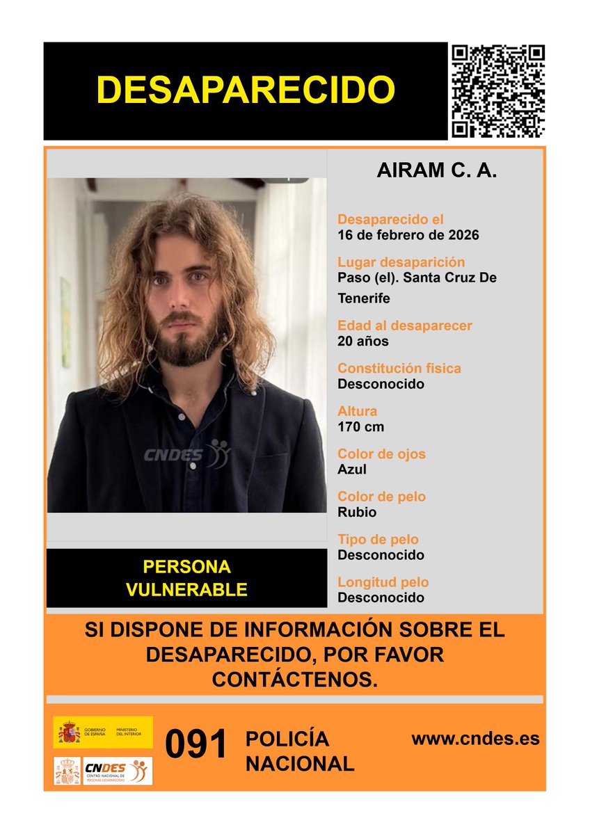 URGENTE | DESAPARECIDO EN LA ISLA DE LA PALMA
👇👇👇👇👇👇👇👇👇👇👇👇
imvafectados.blogspot.com/2026/02/atenci…