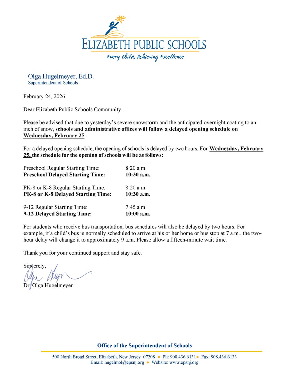 Elizabeth Public Schools tweet media