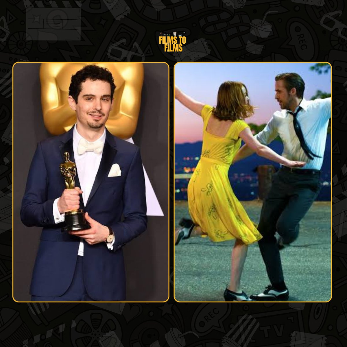 filmstofilms_'s tweet image. In 2017, at age 32, Damien Chazelle became the youngest person in history to win the Academy Award for Best Director for La La Land.