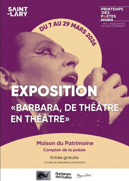 barbara_pia33's tweet photo. Barbara sera à l'honneur pour le Printemps des Poètes à Saint-Lary-Soulan (65170).
Exposition "Barbara, de théâtre en théâtre"  du 7 au 29 mars 2026.
Le samedi 7 mars, vernissage, en soirée concert avec Noémie Waysfeld accompagnée de Guillaume de Chassy.
https://t.co/wkIixgzOQ9 https://t.co/915tUOTBmv