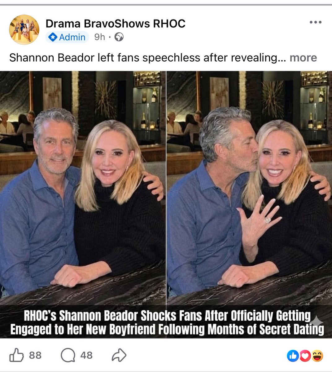 According to insidious Facebook, Shannon’s engaged! #RHOC 😭😭😂