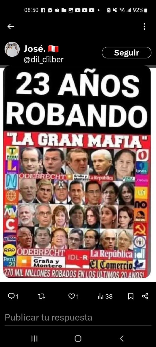 <a href="/RoyAlta_Peru/">Roy Alta_peru</a> Faltan la generación D decadente de prosti actrices pantaleon sin 👖 y otros seudo actores con los hijastros caviares de la izmierda radical 
Que pasó no hacen marchas x el lápiz cubano balcazar que es tú pte 🐀🪳🌈🦎🤬
👇