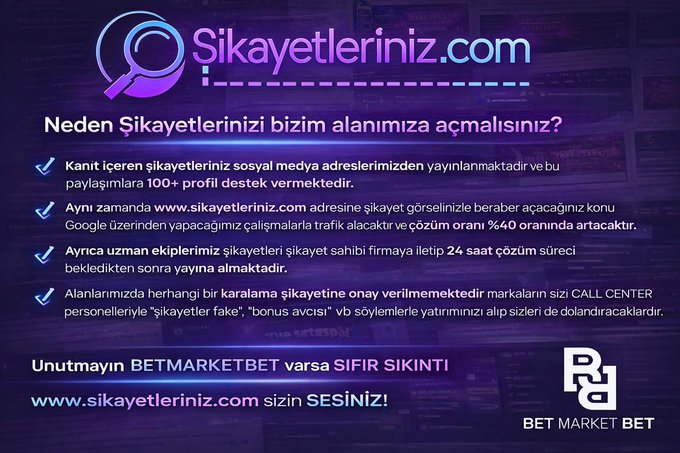 birkuponist's tweet photo. ⚖️ Hakkınızı arayın, sesinizi duyurun!

📣 Şikayetleriniz artık görünmez değil.

🌐 https://t.co/KXOwlRFkmx
💜 Güç sizde.

#bahis #sikayet #denemebonusu #bahissikayet #dolandırıcısite #sikayetleriniz #sikayetler #dolandirici https://t.co/izkrLiglvu