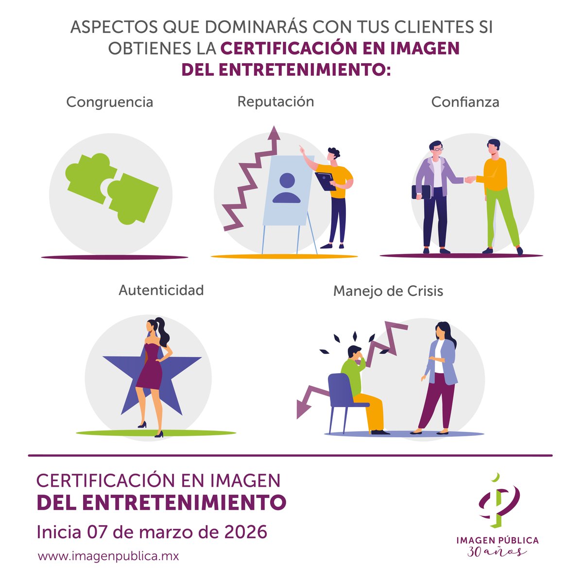 Con la Certificación en Imagen y Entretenimiento aprenderás a diseñar y sostener la percepción de figuras públicas, a crear estrategias de imagen, comunicación, branding, producción y management.
Conoce el Plan de Estudios: bit.ly/CIPentretenimi…