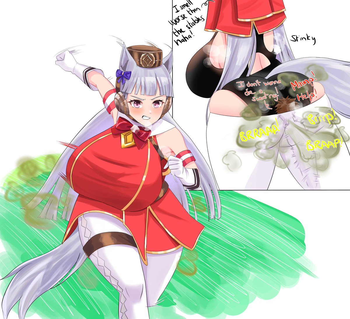 Horn_Pixel's tweet photo. They ran outta towels so I had to improvise! Thanks for the help, Trainer-san~
#goldship #umamusume https://t.co/iwebwGCbz7