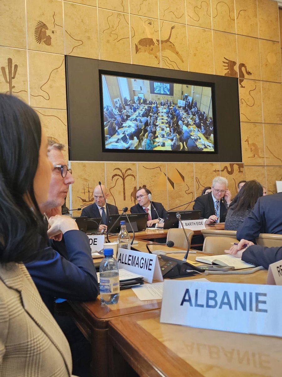 AlMissionGVA's tweet image. 🇺🇳🇨🇭 Today, during the High-Level Segment of the 61st session of the Human Rights Council in Geneva, Deputy Minister for Europe and Foreign Affairs, Ms. Megi Fino, Ambassador Ms. Vasilika Hysi, and the Permanent Mission of 🇦🇱 to the UN in Geneva took part in events marking the