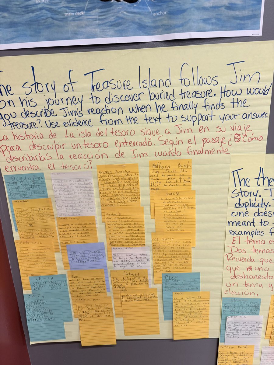 Perez_Cristina2's tweet image. Nearing the end of our Treasure Island unit and the students are really showing up and showing out! Reflecting and putting all the pieces together to truly understand the WHOLE story! BTW they only had 7 min to wrote their responses! #aldinestory #bilingual @drgoffney