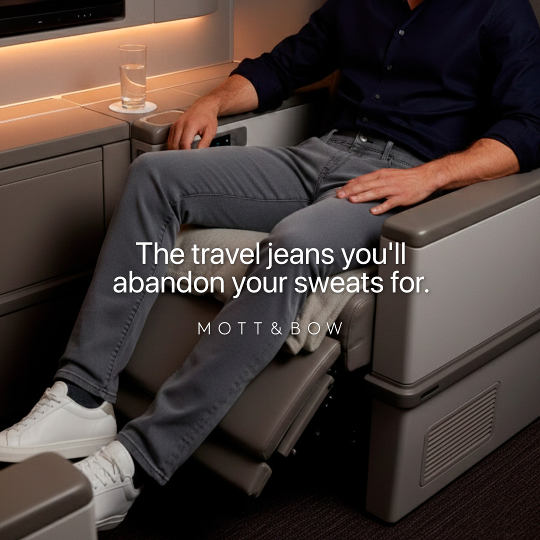 MottandBow's tweet photo. Move freely through every adventure with our dynamic stretch denim. Engineered for all-day comfort whether you're exploring ancient ruins, catching flights, or grabbing dinner in the city. One pair that transitions effortlessly from morning hikes to evening drinks.