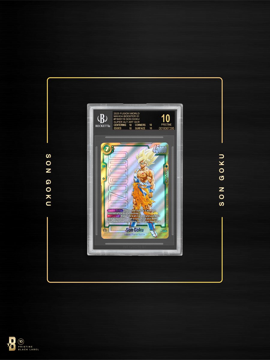 beckettcollect's tweet image. You’re looking at the only #BGSBlackLabel Son Goku Super Alt Art card in world 🤯