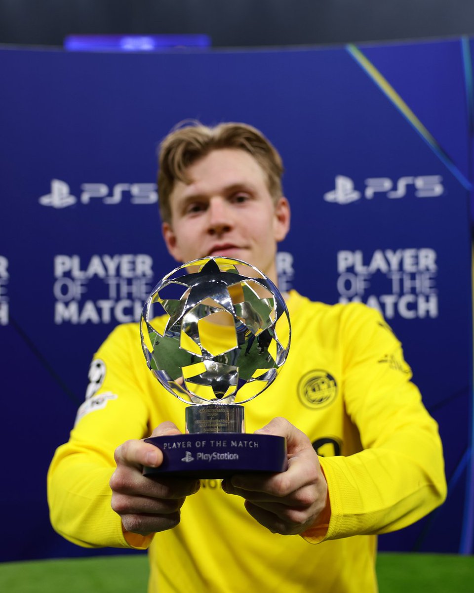 Jens Petter Hauge in 2025/26:

⚽⚽ vs Tottenham (H) 
⚽ vs Dortmund (A)
⚽ vs Man City (H)
⚽ vs Inter (H) 
⚽🅰️ vs Inter (A)    

#UCL | #POTM