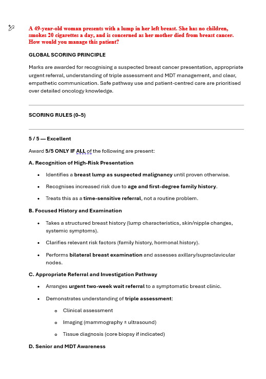 getmedready's tweet photo. Predicting CST interview questions is one thing.

Practising them against a consultant-written mark scheme — with real-time voice feedback — is another.

🎙️ Speak your answer
📊 Instant AI scoring
🔁 Practise. Improve.
https://t.co/q8hHqHb7Z6
#CST #CoreSurgicalTraining #MedEd https://t.co/57rjJ6CW9b