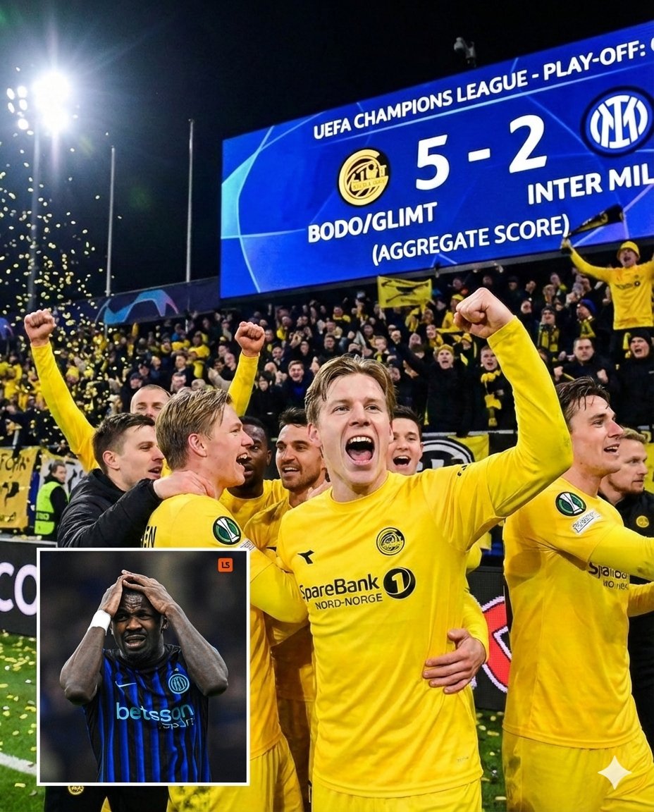 بودو غليمت (النرويجي) يكتب نهاية "إنتر ميلان" في دوري الأبطال! 🇳🇴🇮🇹
​من كان يتخيل أن تنتهي رحلة وصيف أوروبا السابق في "ملحق" البطولة وعلى يد نادي بودو غليمت؟
المفارقة العجيبة هي أن هذا النادي المغمور فعل ما عجز عنه كبار القارة، وكشف أن قوة الإنتر التي شاهدناها ضد برشلونة في