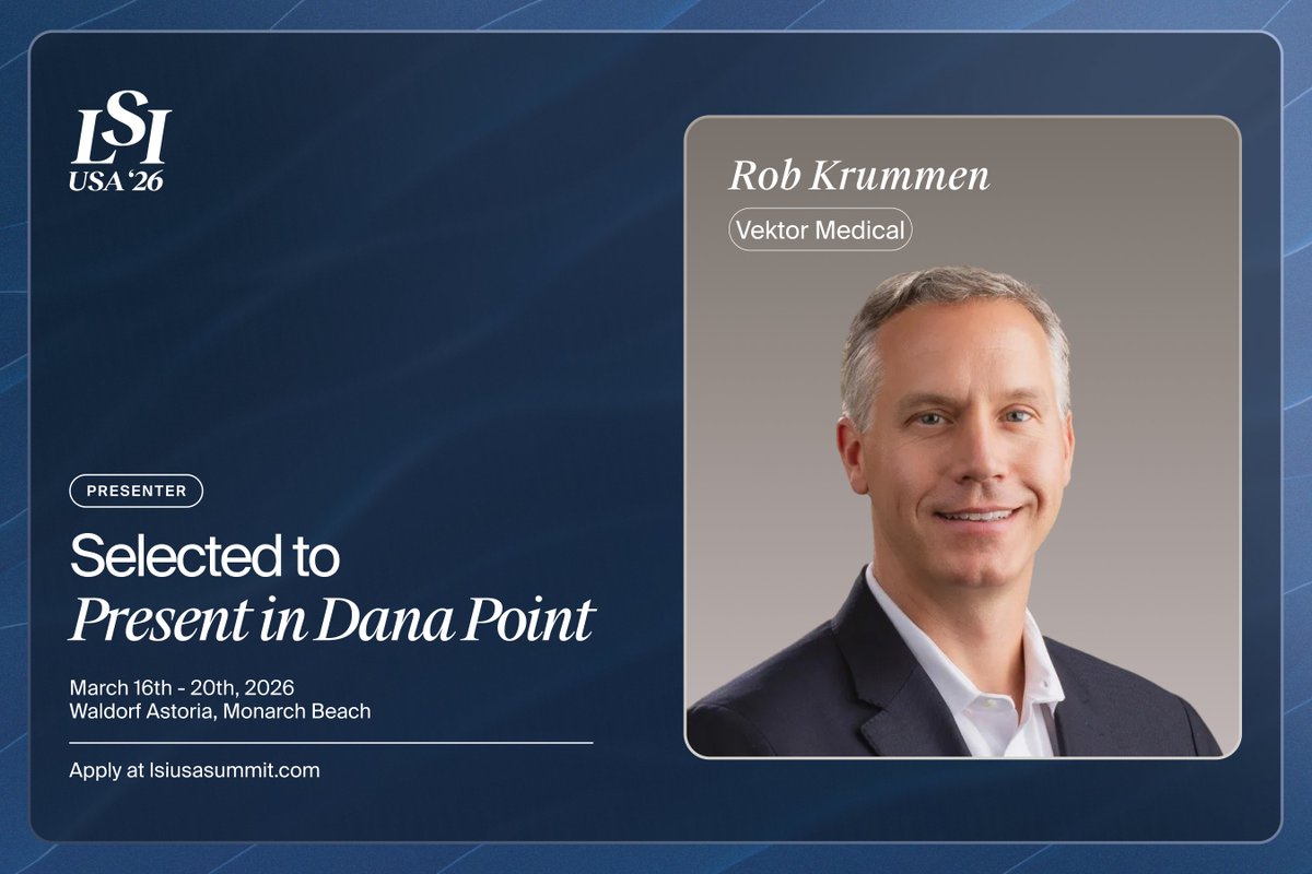 VektorMedical's tweet photo. ☘️ On Tuesday, March 17, our CEO, Rob Krummen, will present at @LSIUSA26. ☘️ 

Rob will provide an update on Vektor's commercial traction, expanding clinical evidence base, and strategic priorities for 2026 as adoption of #vMap accelerates. 

If you’re attending #LSIUSA26 and interested in learning more about our growth trajectory and market opportunity, join the session, request a meeting through the LSI app, or comment below to connect. 

#medtech #electrophysiology #cardiology
