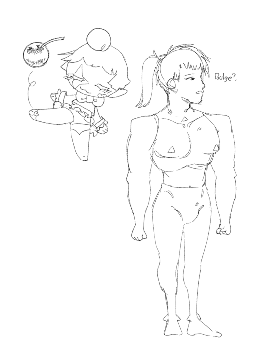 Silly anatomical exaggeration guy and a lil bomb jester cause I like them <3<3 he looked so confused so I had to fill it in