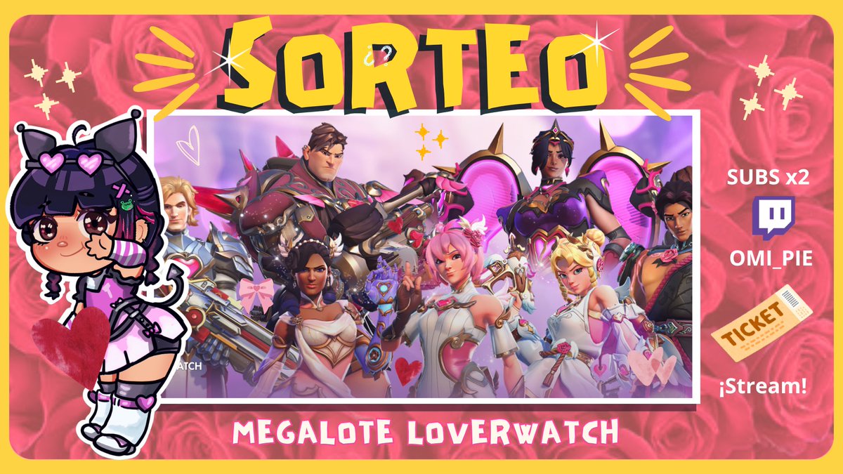 🎁 #giveaway #loverwatch!!🎁
✅ Sígueme en X y Twitch
✅Menciona a un amix
✅Like y RT
✅CANJEA TICKET en stream!
🌟 SUB de TWITCH DOBLE chance de ganar!!
📆 27/02/26
Gracias a BLIZZARD y <a href="/OverwatchLATAM/">Overwatch</a> por el código para la comunidad!!! 
#OW2LATAMSorteo #OWLATAMLoverwatch