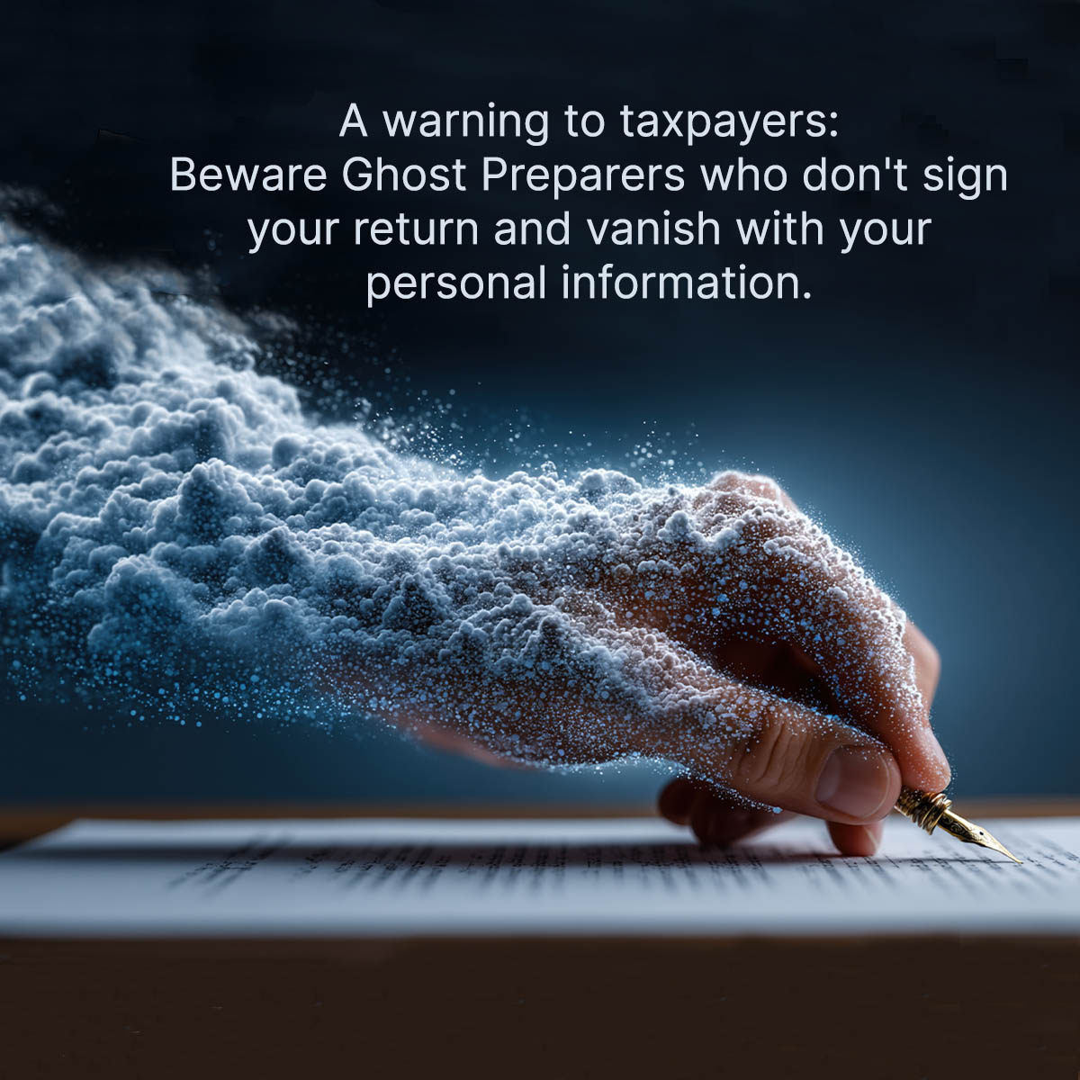 YourVoiceAtIRS's tweet photo. #TAS wants all taxpayers to be aware that any paid tax preparer must sign and include their PTIN on your tax return. This tax filing season be wary of ghost preparers who don’t sign returns and vanish with your information and money.  👻 https://t.co/bBLuy2JDG9 https://t.co/mQ3ZL7XB1V