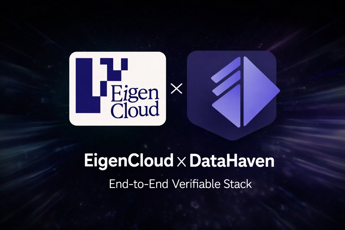 eldrithan's tweet photo. 📢 Verifiable services are no longer optional they’re essential! EigenCloud + DataHaven provide the full infrastructure for trustworthy AI, autonomous agents, and critical systems. @DataHaven_xyz @eigencloud https://t.co/q43aCIqCyn