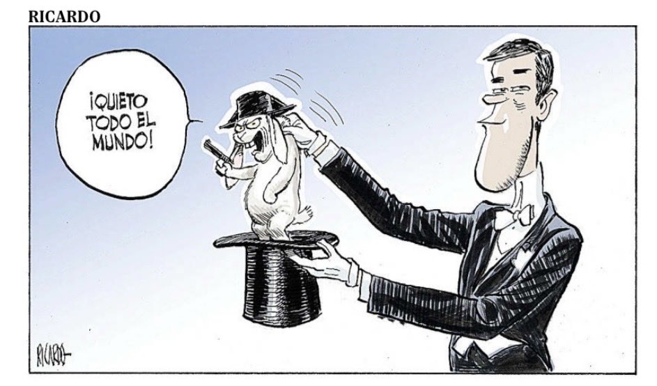 🤣🤣. A esto se dedica Sánchez para que no hablemos del escándalo nuestro de cada día.
Viñeta de RICARDO en ⁦<a href="/elmundoes/">EL MUNDO</a>⁩
