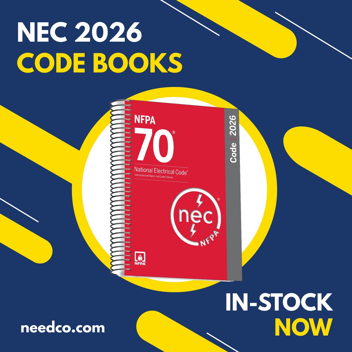 📘 2026 NEC Code Books Are In Stock! 

The newest National Electrical Code is here. Stay compliant and keep your projects up to date with the latest safety and installation requirements. ⚡ 

Get your 2026 NEC Code Books today: bit.ly/4aCHRmE