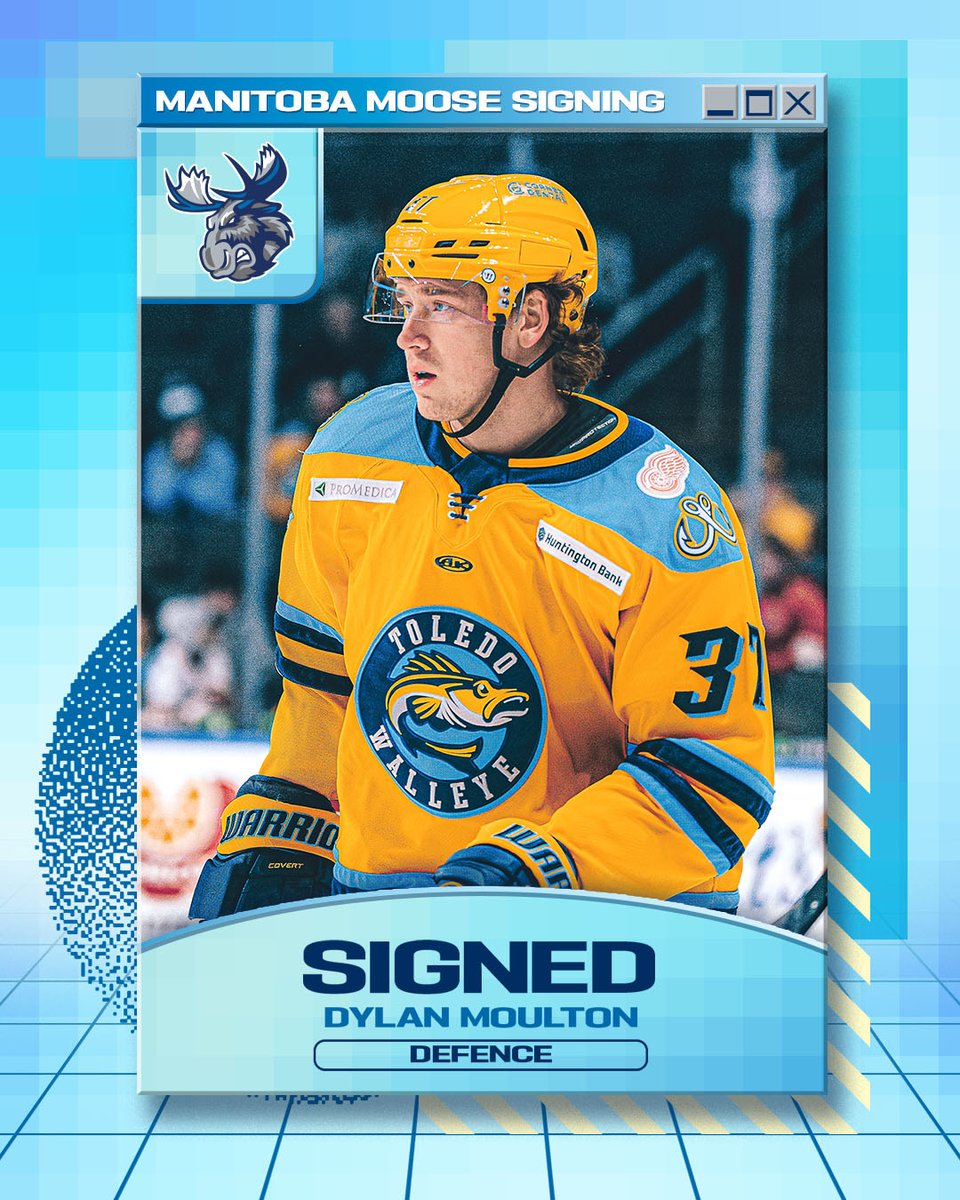 ManitobaMoose's tweet photo. The #MBMoose announced today the team signed defenceman Dylan Moulton to a professional tryout.

🗞️ | https://t.co/nLdidheQJP https://t.co/Mz0CjW5bRF