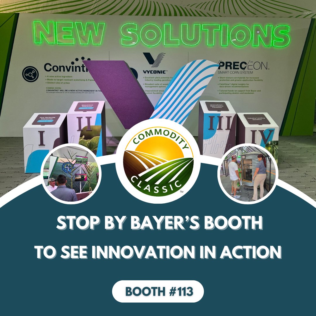 What’s next for ag innovation? This week, join us at booth #113 to celebrate the 30th anniversary of <a href="/ComClassic/">Commodity Classic</a> and the future of #InnovationInAction. Learn about what we have coming down Bayer’s R&amp;D pipeline!  

#Classic26 #Vyconic #PreceonSmartCornSystem #InnovationInAction