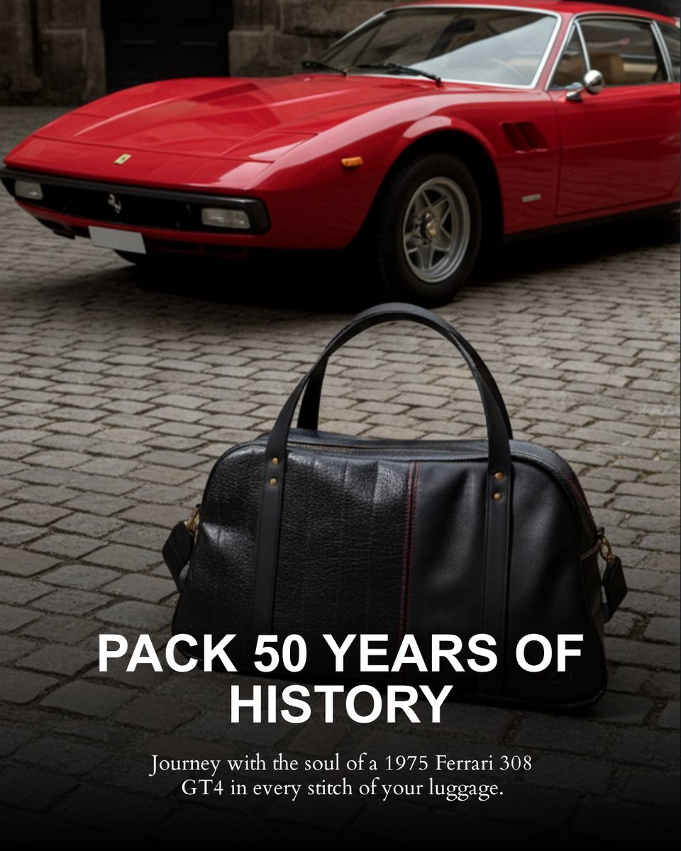Uniqueobject15's tweet photo. Unique Duffle bag made from the original interior of a 1975 Ferrari 308 GT4
#Zeitworks #Ferrari308GT4 #VintageFerrari #UpcycledLuxury #AutomotiveDesign #SustainableFashion #CarInterior #ClassicCarsDaily #WeekenderBag #MadeInCanada #HeritageLeather #308GT4 #DinoFerrari https://t.co/v25TQQ0qS4