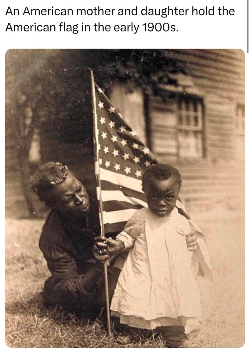 AlBuffalo2nite's tweet photo. This image tells a truth many try to ignore…

Black Americans have always claimed their place in this nation… not as outsiders, not as victims, but as citizens standing under the same flag and demanding the constitutional promises owed to them.

Black American families frequently participated in patriotic imagery during the early 1900s, especially after Reconstruction and into the Jim Crow era. Public displays of the American flag by Black citizens were common. They were deliberate… a statement of belonging, citizenship, and a declaration that the Constitution applied to them despite discrimination.

Photographers used patriotic symbolism to show dignity, family structure, loyalty, and American identity… challenging stereotypes by presenting Black families as rooted, proud, and fully American.

This is what Democrats do *not* want for Black Americans today… strong families grounded in identity, claiming ownership of their nation, standing under the flag rather than being taught to reject it.

This image is not just history… it is a reminder of who Black Americans were… and who they can still be.

#SilentMajoritySpeaks #AStoneGroove